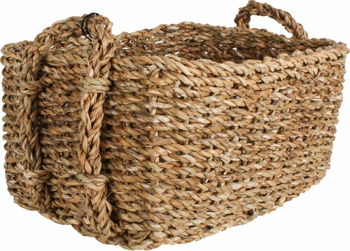 Seagrass Rectangle Storage Basket With Handle (Set Of 3)