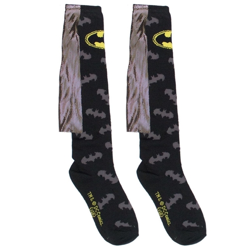 Batman 110286 Batman Women Gold Foil Caped Knee High Socks