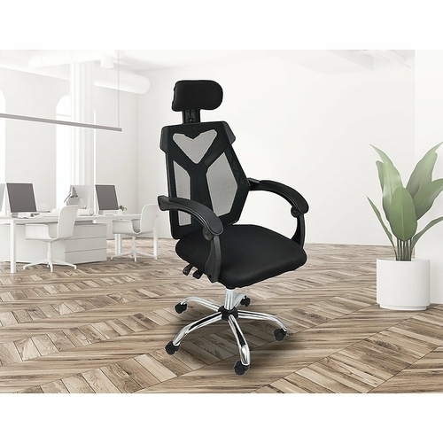 Office Chair Gaming Computer Chairs Mesh Back Foam Seat - Black