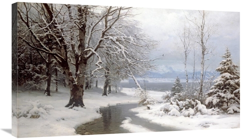 Global Gallery GCS-267643-36-142 36 in. A Wooded Winter Landscape Art 