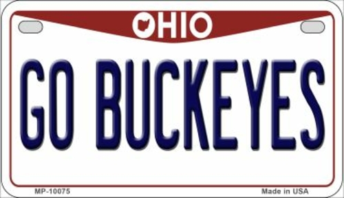 Smart Blonde MP-10075 Go Buckeyes Ohio Novelty Metal Motorcycle Plate 