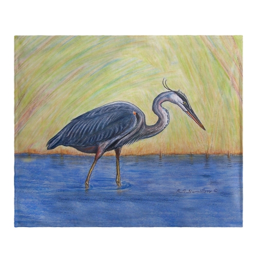 Betsy Drake BK027 Blue Heron Fleece Throw