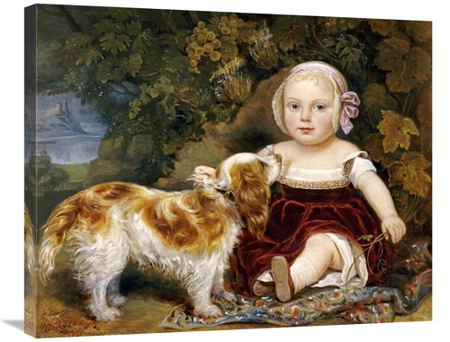 Global Gallery GCS-268038-30-142 30 in. A Young Child with a Spaniel A