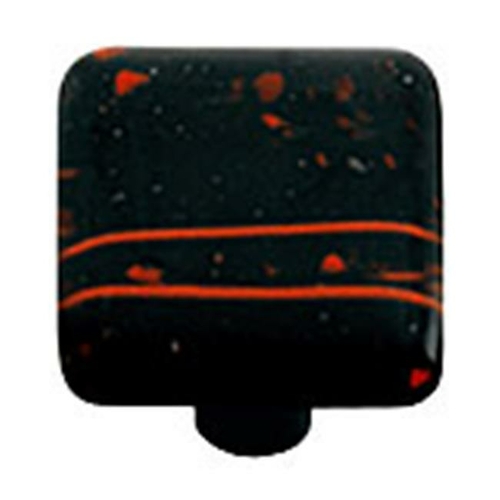 Hot Knobs HK3002-KB Mardi Gras Red with Black Square Glass Cabinet Kno