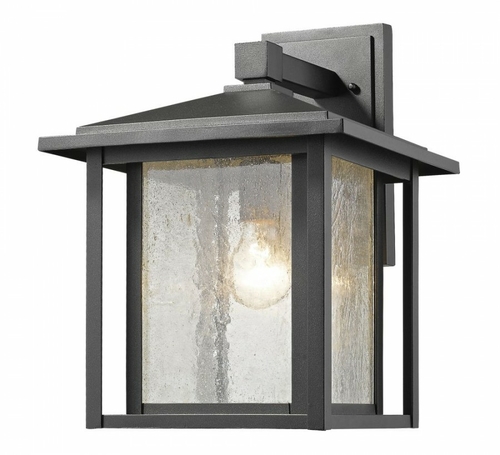 Zlite 554B-BK Aspen 1 Light Outdoor in Black with Clear Seedy Shade