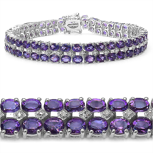 17.97 Carat Genuine Amethyst and 0.13 ct.t.w Genuine Diamond Accents