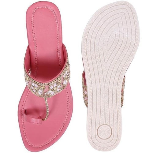 Women Sandals Ethnic Embroidered Girls Slippers (Size-32)