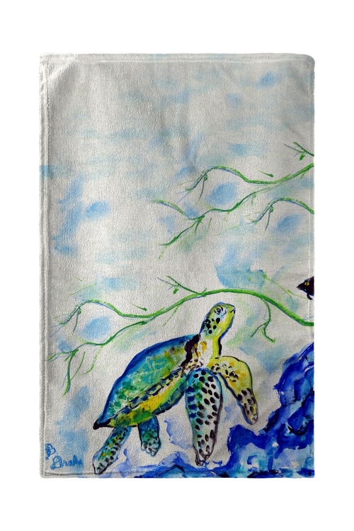 Betsy Drake BT833 30 x 50 in. Yellow Sea Turtle Beach Towel