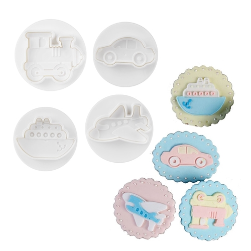 4Pcs/Set Kitchen Lovely  Plastic Car Plunger Cake