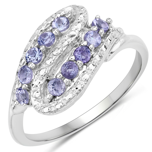 0.35 Carat Genuine Tanzanite .925 Sterling Silver Ring