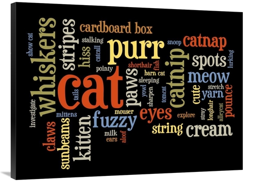 Global Gallery GCS-388306-3040-142 30 x 40 in. Cat Words 2 Art Print -