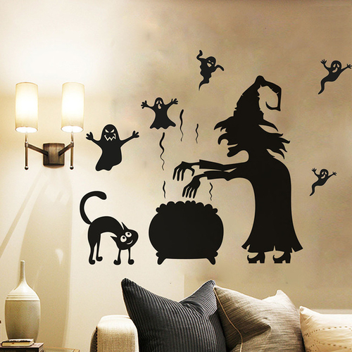 Happy Halloween Wall Sticker Removable DIY Witch