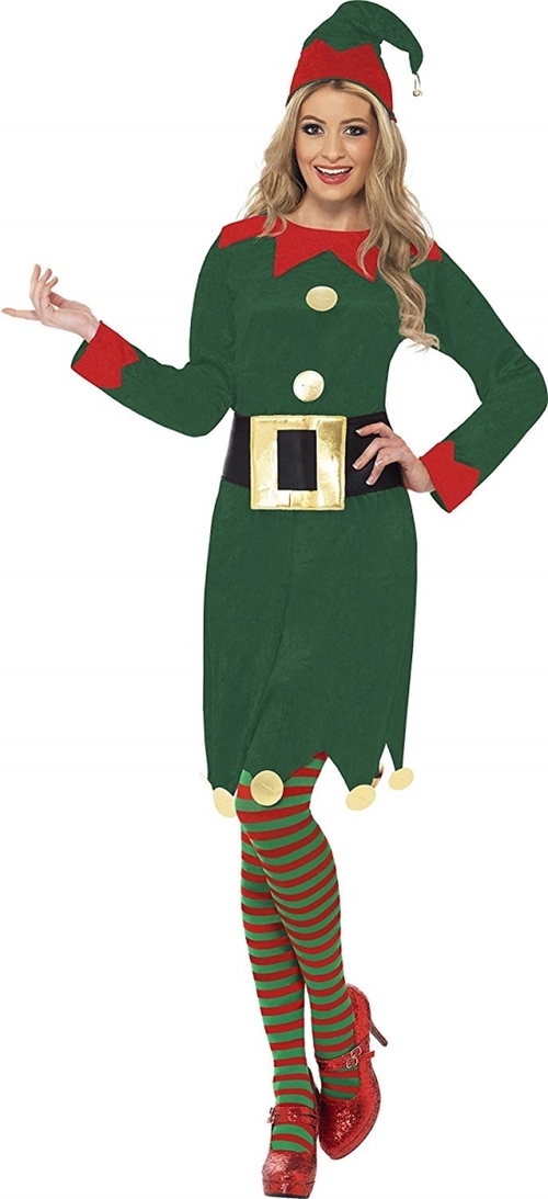 Rubies 275318 Christmas Womens Deluxe Elf Costume - Large