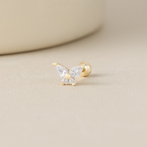 14K (58.5%) SOLID GOLD MOTH PIERCING