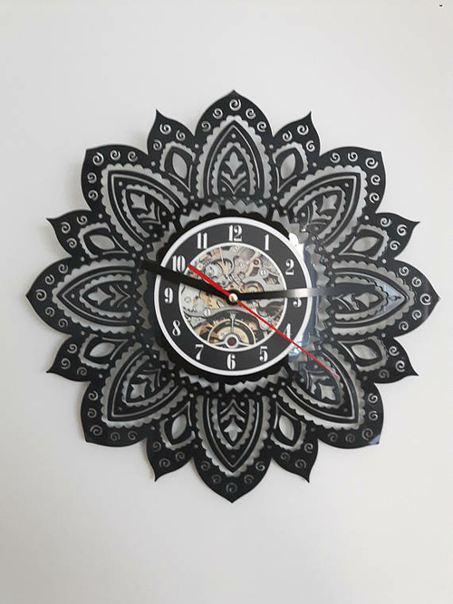 MAGIC FLOWER HANDMADE VINYL RECORD WALL CLOCK FAN GIFT