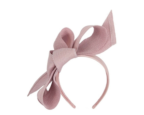 Large dusty pink bow racing fascinator