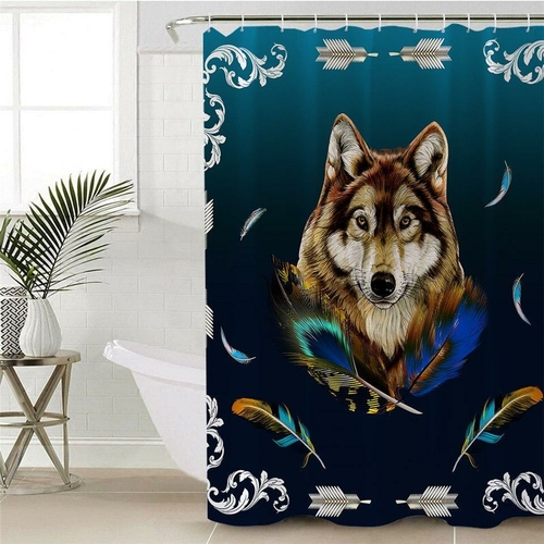 Native Wolf Shower Curtain