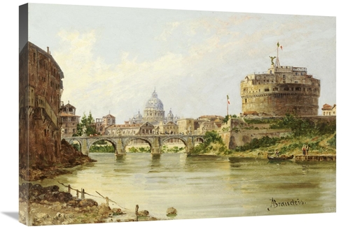 Global Gallery GCS-267773-30-142 30 in. The Tiber with the Castel Sant