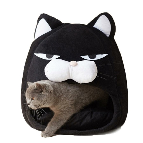 Cartoon Cat bed Fleece Lovely Pet House for Puppy Cat Warm Soft Cat