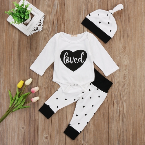 0 18M Infant Baby Girls Boys 3 Pcs Clothing Set