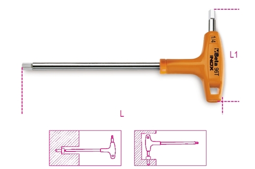 Beta Tools USA 000961867 96T Inox As 0.21 in. Offset Hexagon Key Wrenc