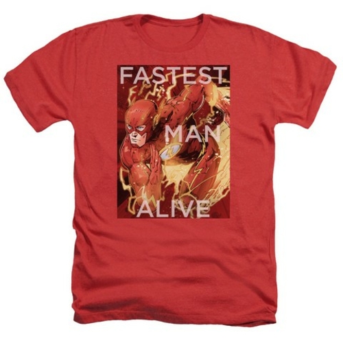 Trevco Jla-Fastest Man Alive Adult Heather Tee- Red - Large