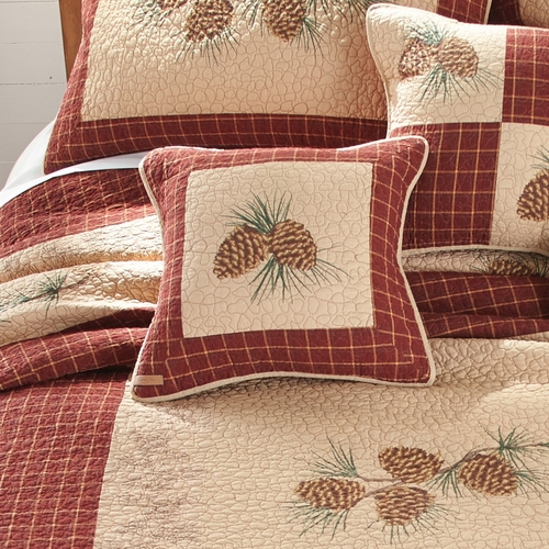 American Heritage Textiles 80116 15 x 15 in. Pine Lodge Pinecone Decor