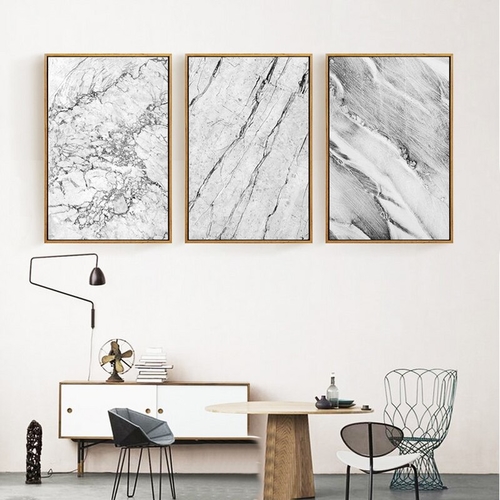 Abstract Grey Marble Canvas Paintings