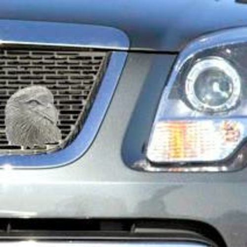 Grillie Eagle-N Eagle Antique Nickel Ornament, 3.5 x 3.25 in.