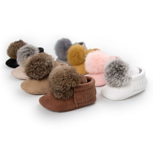 Fashion Toddler Kids Fur Hair Ball Winter Boots
