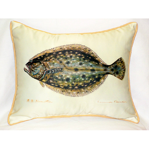 Betsy Drake HJ014 Flounder Art Only Pillow 15"x22"