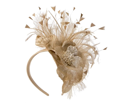 Gold designers flower fascinator