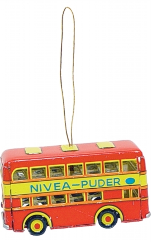 SHAN AT4 Collectible Tin Ornament - Doubledecker Bus