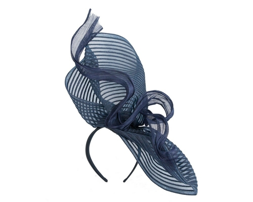 Tall navy bespoke racing fascinator