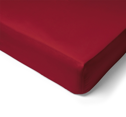 Fitted sheet Percale cap 30cm 140x190 Bordeaux