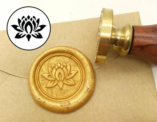 Lotus Flower Wax Seal Stamp Kit Wedding Invitation Sealing Wax Stamp