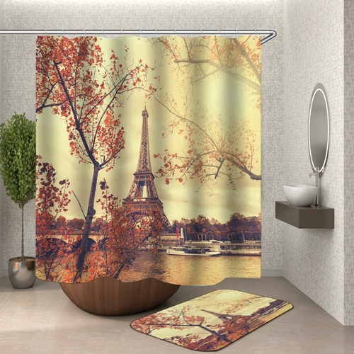 Romantic View of the Eiffel Tower Shower Curtain