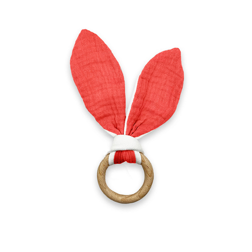 Organic Cotton Teething Ring - Strawberry