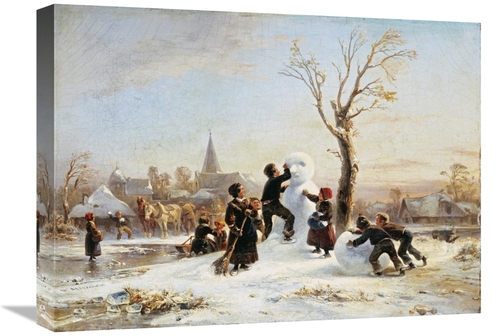 Global Gallery GCS-266868-22-142 22 in. The Village Snowman Art Print 