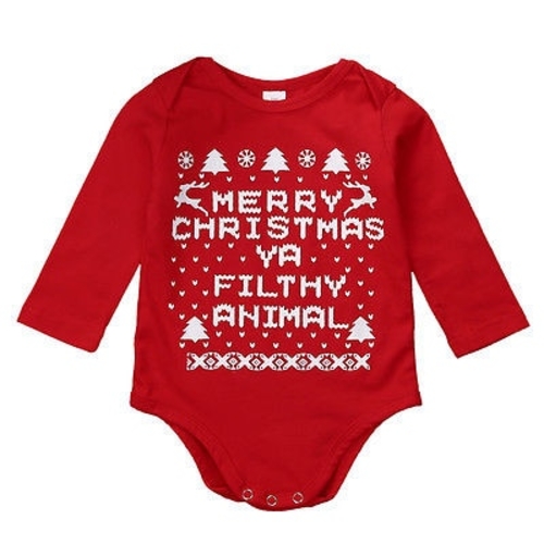 Christmas Long Sleeve Baby Rompers Baby Girl One