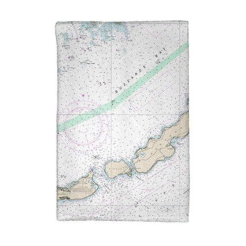 Betsy Drake KT13230BB Buzzards Bay, MA Nautical Map Kitchen Towel