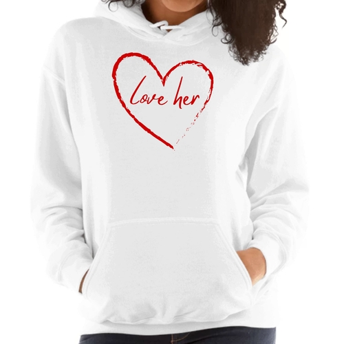 Womens Hoodie - Say it Soul Love Her - Red