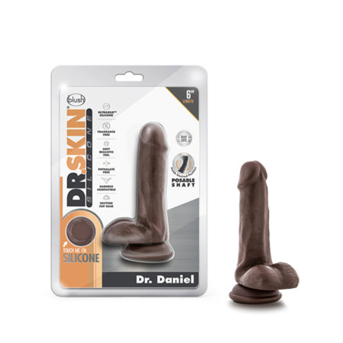 Blush Dr. Skin Silicone Dr. Daniel Realistic 6 in. Posable Dildo with