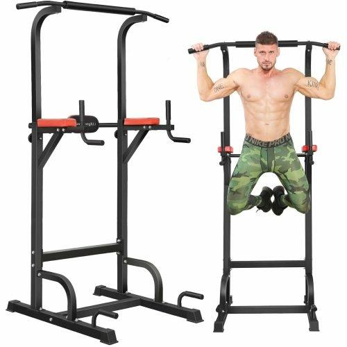 Power Tower Workout Pull Up & Dip Station Adjustable Fitness Equipment