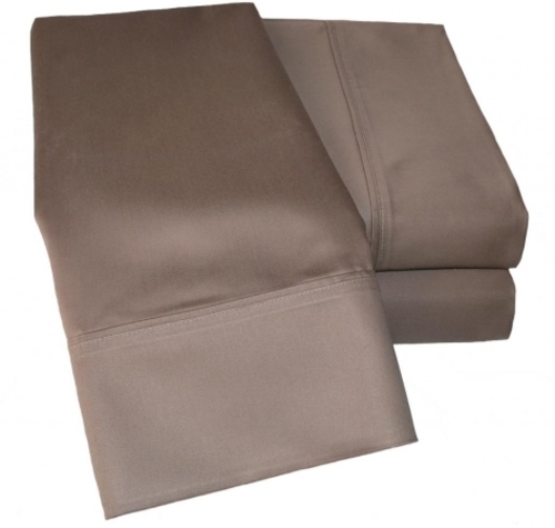 Cotton Rich 1000 Thread Count Solid Sheet Set  Full-Taupe