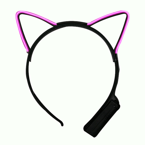 Blinkee A1380 Electro Luminescent Cat Animal Ears Headband, Pink