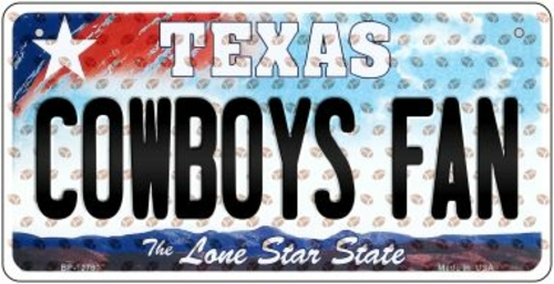 Smart Blonde BP-10780 3 x 6 in. Cowboys Fan Texas Novelty Metal Bicycl