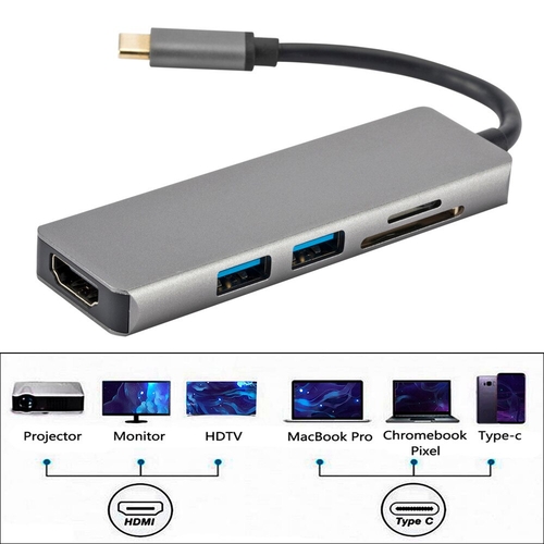 Type-C USB3.0 Hub With 4K HDMI SD/TF Card Port Hub