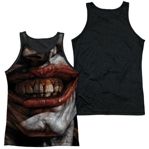Batman & Asylum-Adult Poly Black Back Tank Top, White - 2X