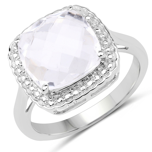 4.70 Carat Genuine Crystal Quartz .925 Sterling Silver Ring